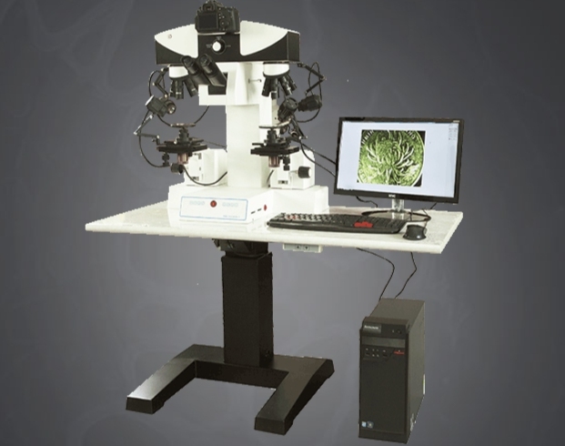 Microscope-based bullet holder for efficient forensic analysis.