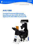 A16.1099 Motorized Inverted Fluorescent Microscope, Full Auto, Semi-APO, BF+PH+FL+DIC+Hoffman