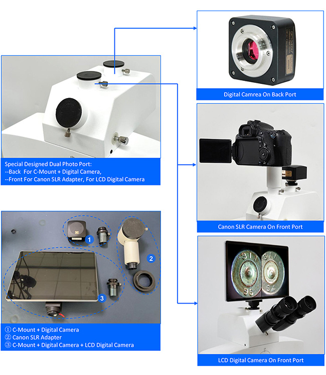 A18.1825-LCD LCD Comparison Microscope, Step Zoom, 3.2~230x