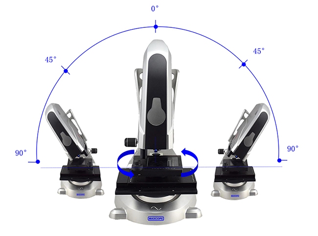 Tilting digital microscope system for angled 3D surface inspection
